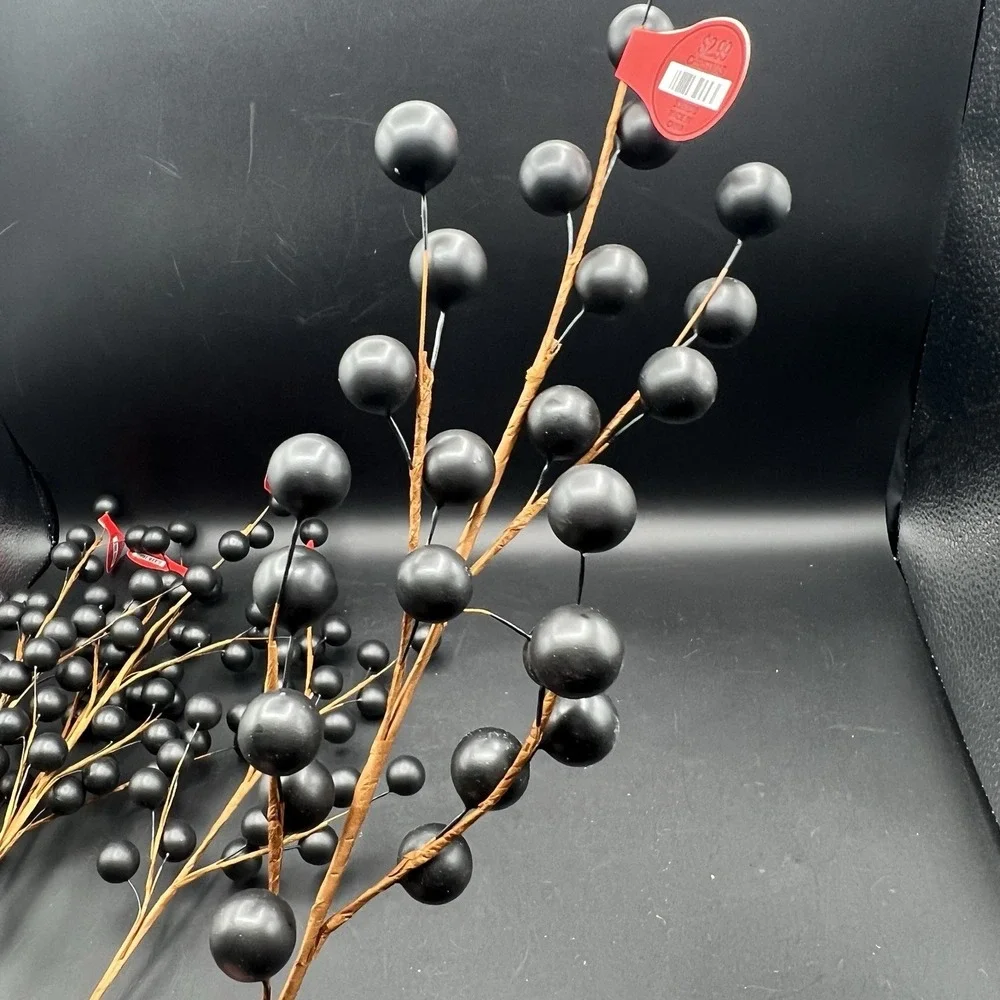 5 Black Berry Picks Artificial Floral Stem Blackberries Deco Floral NEW Matte
